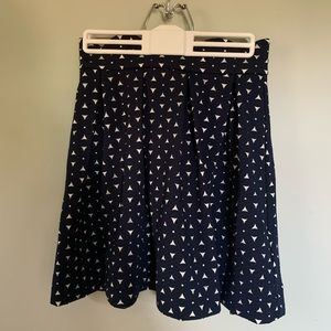 Navy blue scalloped edge skirt